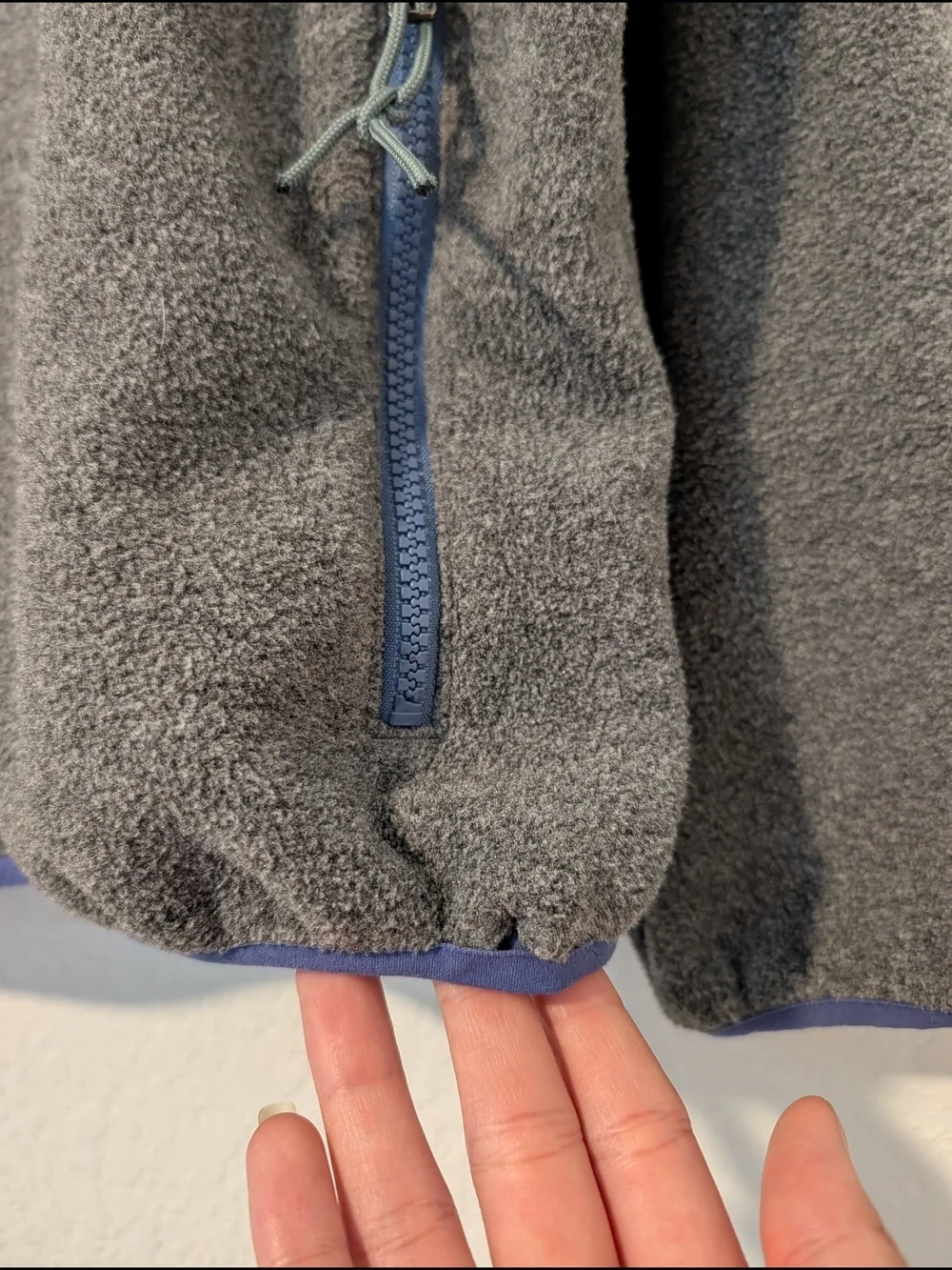 Patagonia Grey Blue Mock Neck Half-Zip Synchilla Marsupial Fleece Pullover M